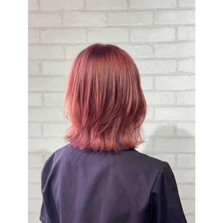 ミディアム ハイトーン ブリーチ ワインレッドカラー Vis Hair Beauty 西新井店 ビス ヘアーアンドビューティー ニシアライテン の ヘアスタイル 美容院 美容室を予約するなら楽天ビューティ