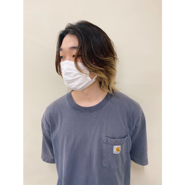 メンズミディアム 毛先グラデーションカラー Hair Ales Harajuku ヘアーアレス ハラジュク のヘアスタイル 美容院 美容室を予約するなら楽天ビューティ