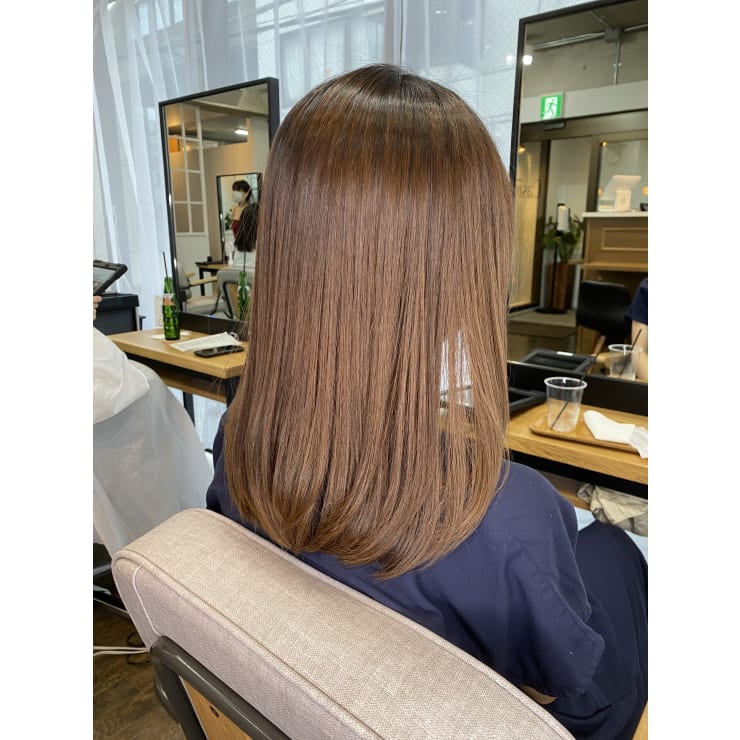 酸性ストレートパーマ ミディアムヘア Hair Make Studio Mimuro 髪質改善 ヘアメイク スタジオ ミムロ のヘアスタイル 美容院 美容室を予約するなら楽天ビューティ