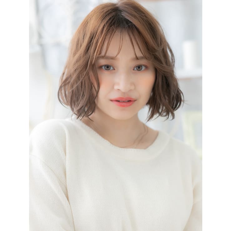 フレンチガーリー韓国風透けバングくびれボブ くせ毛ショート Mod S Hair 越谷 モッズヘア 越谷西口店 モッズヘア コシガヤニシグチテン の ヘアスタイル 美容院 美容室を予約するなら楽天ビューティ