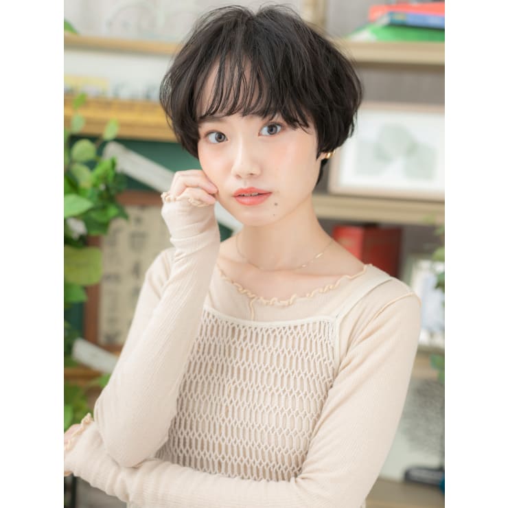 黒髪くすみカラーくせ毛風マッシュショート 大人ボブパーマ Cover Hair Bliss 川口東口駅前店 カバーヘアブリス カワグチヒガシグチエキマエテン のヘアスタイル 美容院 美容室を予約するなら楽天ビューティ