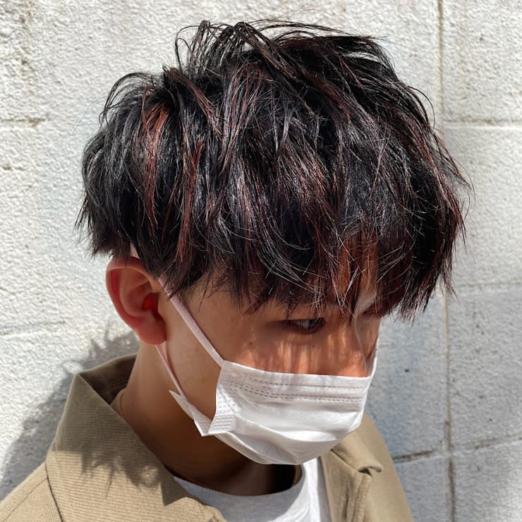 コントラストメッシュ 赤 Hair Salon Mimosa Works ヘアサロンミモザワークス のヘアスタイル 美容院 美容室を予約するなら楽天ビューティ