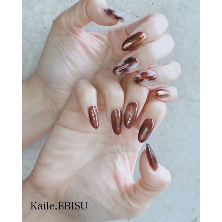 バレンタイン カフェオレネイル Kaile 恵比寿 カイル エビス のネイルデザイン ネイル まつげサロンを予約するなら楽天ビューティ
