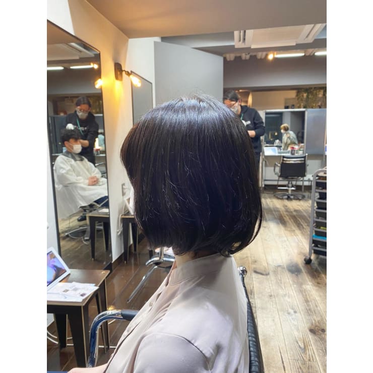 恵比寿 黒髪ボブ 大人女性 デジタルパーマ Hair Make Egerie ヘアアンドメイクエジェリ のヘアスタイル 美容院 美容室を予約するなら楽天ビューティ
