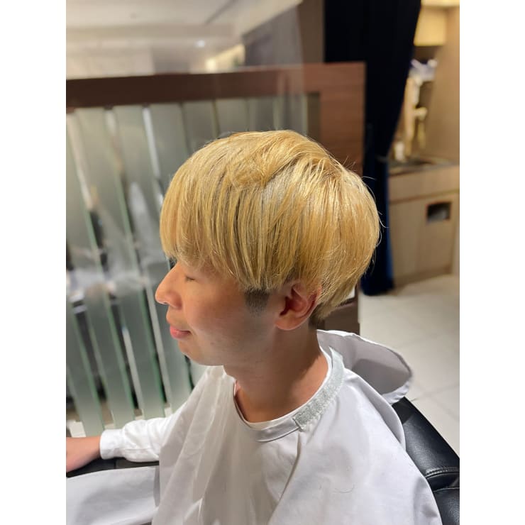 ツーブロックマッシュ／ブロンド/ハイトーン【銀座】<理容室