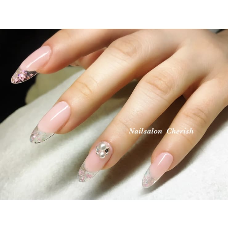 Snsで話題 桜色 クリアフレンチ Nailsalon ｃｈｅｒｉｓｈ ネイルサロン チェリッシュ のネイルデザイン ネイル まつげサロンを予約するなら楽天ビューティ