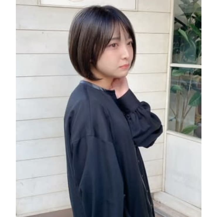 40代50代人気ヘアスタイルショートボブ前髪あり梅ヶ丘美容院 Chainon シェノン のヘアスタイル 美容院 美容室を予約するなら楽天ビューティ