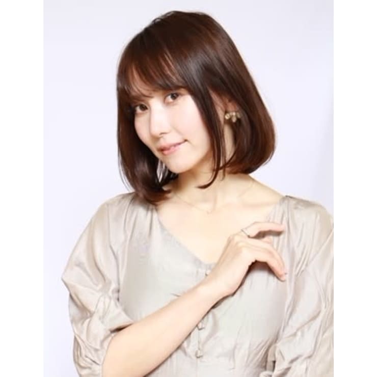 ボブ前髪あり30代40代丸顔面長ストレートアレンジ梅ヶ丘 Chainon シェノン のヘアスタイル 美容院 美容室を予約するなら楽天ビューティ