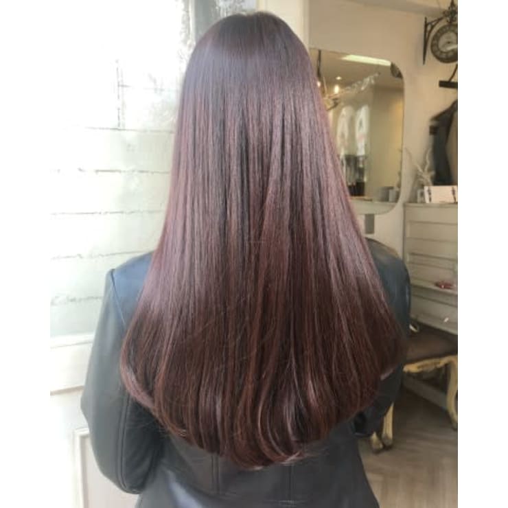 髪質改善ピンク艶カラーストレートロングヘア梅ヶ丘美容室 Chainon シェノン のヘアスタイル 美容院 美容室を予約するなら楽天ビューティ