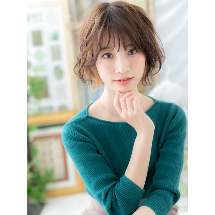 イヤリングカラー韓国風ゆるふわボブウルフ ボブショート | COVER HAIR