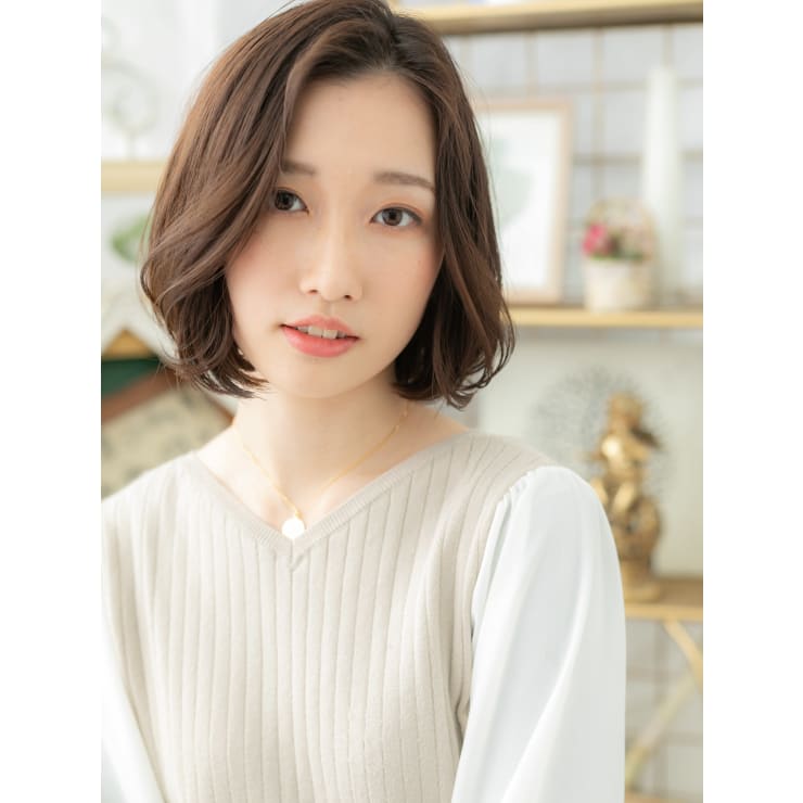大人フェミニン前下がり小顔かきあげボブ 前髪なしショート Cover Hair Bliss 大宮西口店 カバーヘアブリス オオミヤニシグチテン のヘアスタイル 美容院 美容室を予約するなら楽天ビューティ