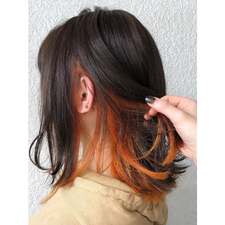 オレンジブラウンインナーカラー | ART HAIR UP-PU(アート ヘアー