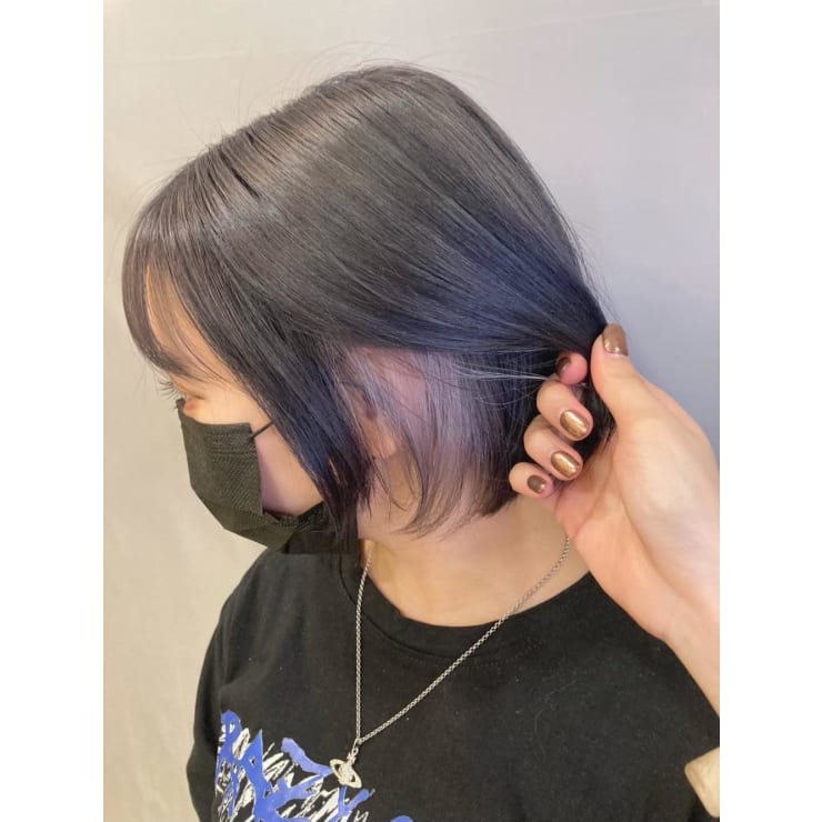 代30代40代大人インナーカラー切りっぱなし大人ボブ ブロッサム東久留米店 ブロッサム のヘアスタイル 美容院 美容室を予約するなら楽天ビューティ