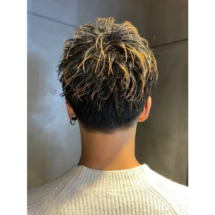メッシュ ツーブロック アップバング | Hair salon for Men idea