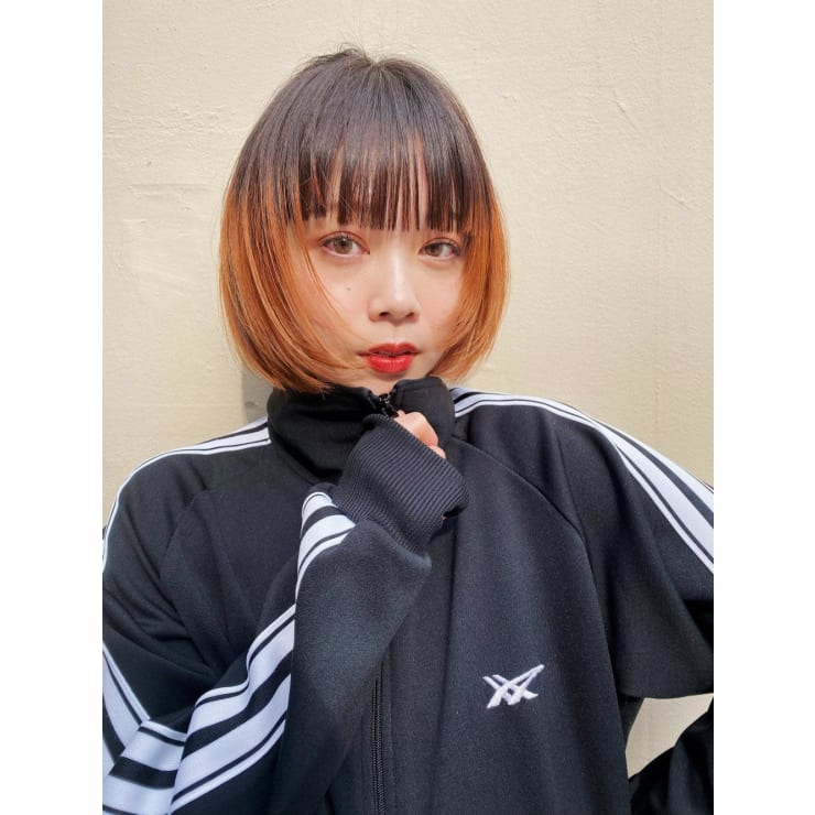 髪の毛 CHESTER】ブラッドオレンジ バイカラー ボブ | 髪質改善 SEPT. 天神