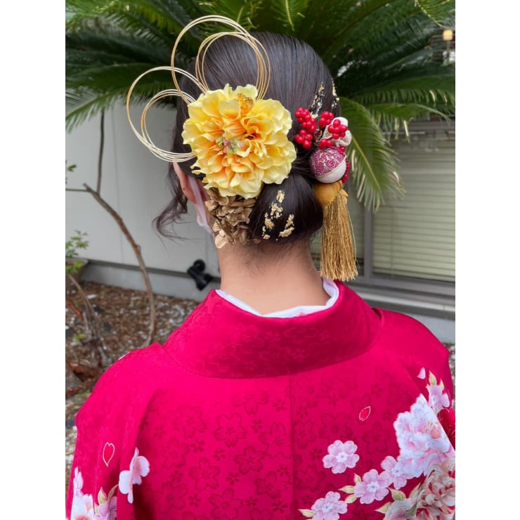 卒業式ヘアセット 袴 和装 水引 シニヨン | NAKAO COIFFURE