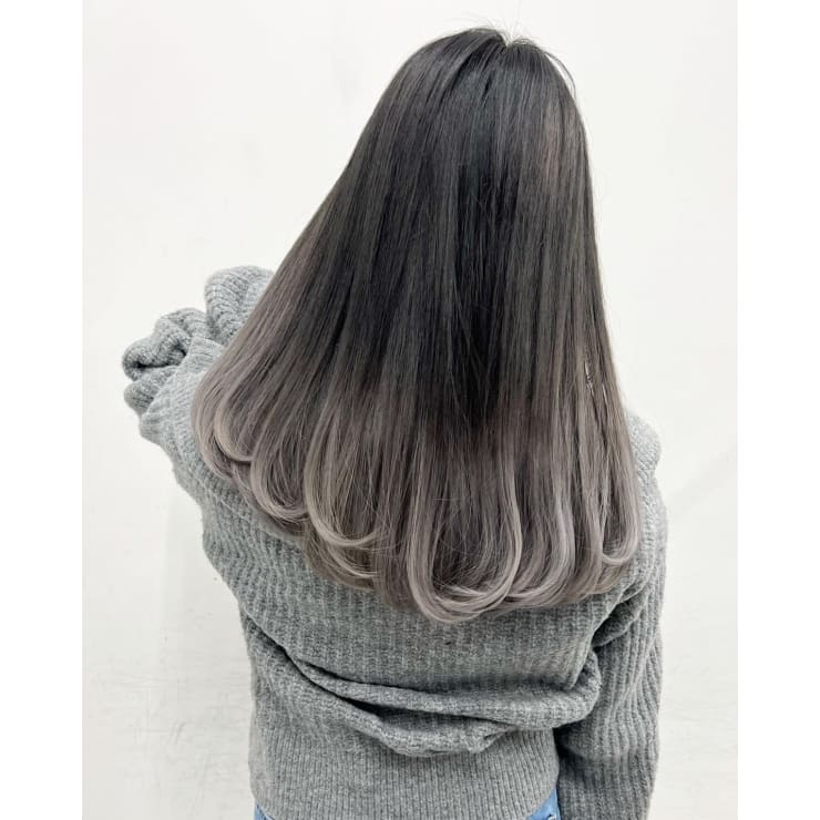 グラデーションシルバーミンク　ショートジレ シルバーグラデーション | Ease by amble luxe 北千住(イース バイ