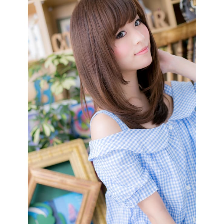 バレイヤージュ斜めバング小顔ワンカール シャギー | COVER HAIR