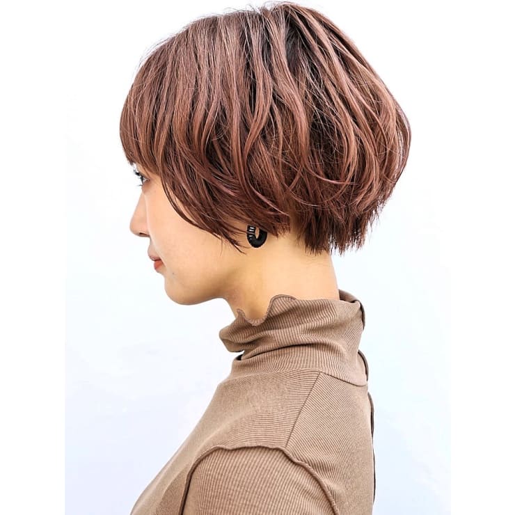 ピンクブラウンが可愛いショート | hair make flencia