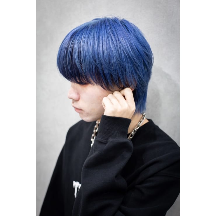 韓国マッシュウルフブルーシースルーマッシュブルーブラック | JADE