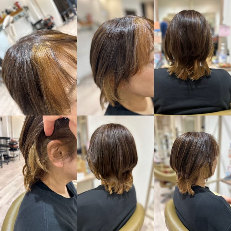 フェイスフレーミングカラーonベージュ 大人ウルフ | LOHAS Hair