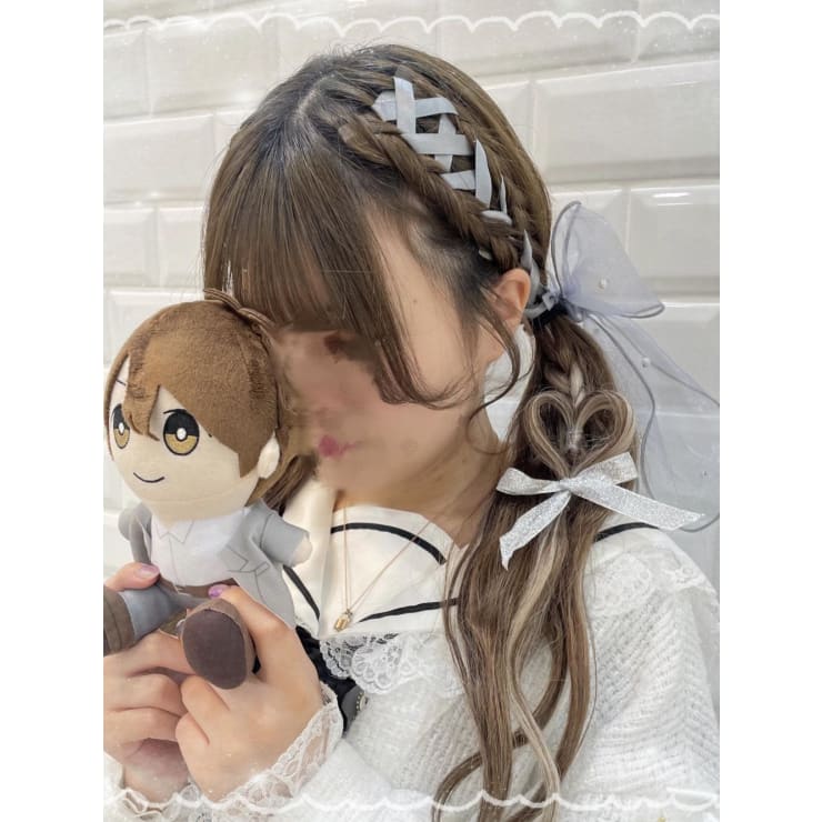 量産型ヘアメ ウィッグ ライトブラウン×パープル リボン ハート レースアップ 61whEWdupOL._UF350,350_QL80_.jpg