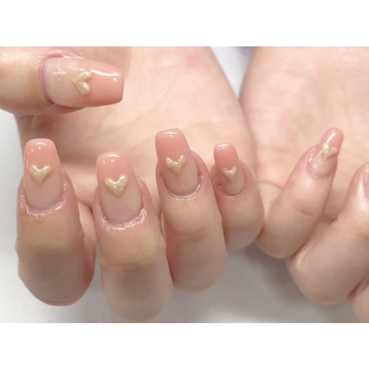 ぷっくりハートネイル | ジェルネイル専門店 NICE NAIL 名古屋金山店