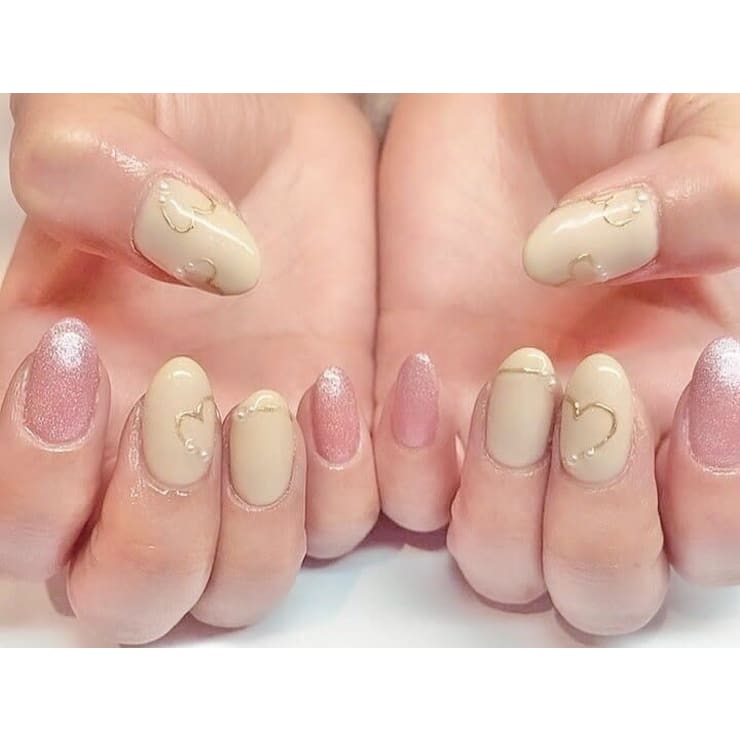 ミラーハートネイル | ジェルネイル専門店 NICE NAIL 自由が丘店