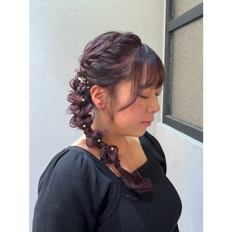 結婚式お呼ばれパーティーヘアセットヘアアレンジセットアップ | N