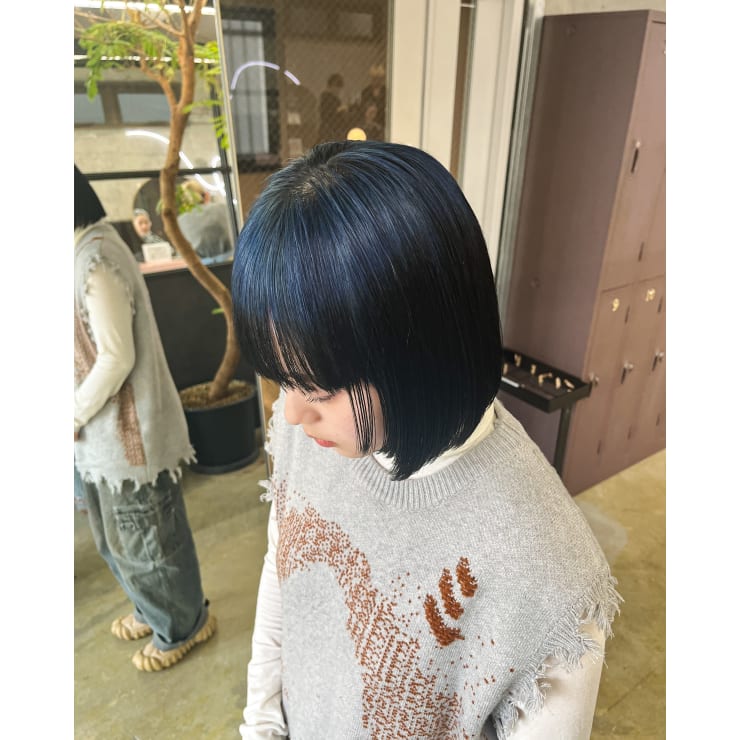 ルーツカラー ブルー×ブラック | Union(ユニオン)のヘアスタイル