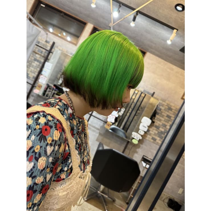 エンドカラー＆ライムグリーン | BRaeVE hair design(ブレイブ ヘア