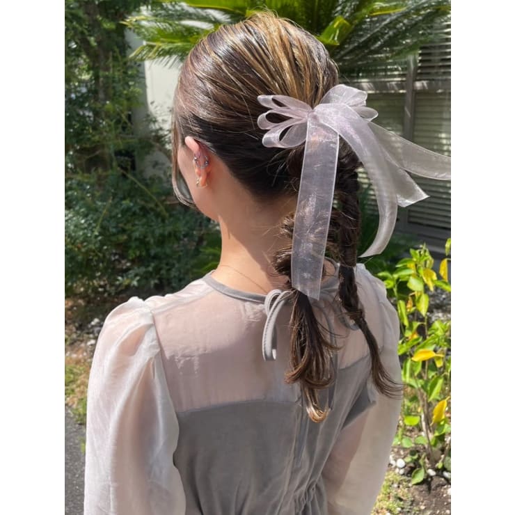 ツインポニー リボンアレンジ 結婚式アレンジ 編み下ろし | NAKAO