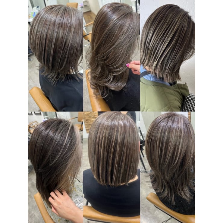 大人気☆白髪ぼかしハイライトでおしゃれなデザインカラーが楽しめます