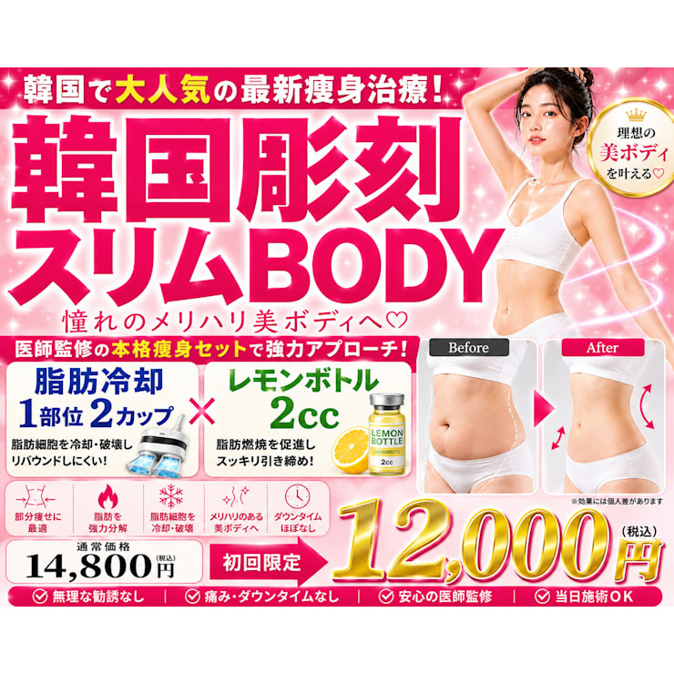 秒速小顔&スリム独自メゾットで暴飲暴食に短期集中】とにかく本気で