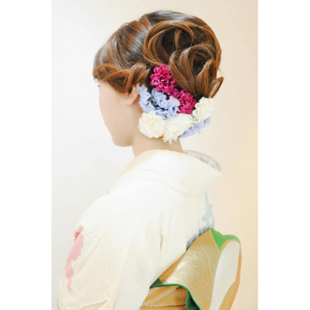 訪問着 清楚な夜会崩し 着付け ヘアセット Broto ブロット のヘアスタイル 美容院 美容室を予約するなら楽天ビューティ