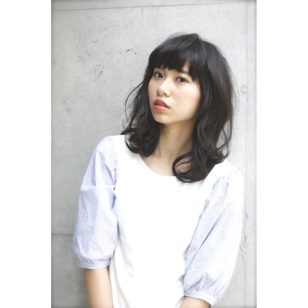 黒髪ミディ Ecouter エクテ のヘアスタイル 美容院 美容室を予約するなら楽天ビューティ