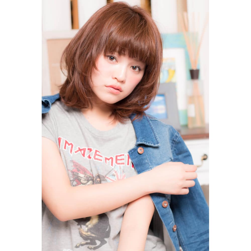 Minx 2015年人気髪型 小顔ミディアムレイヤー Minx 原宿店 ミンクス