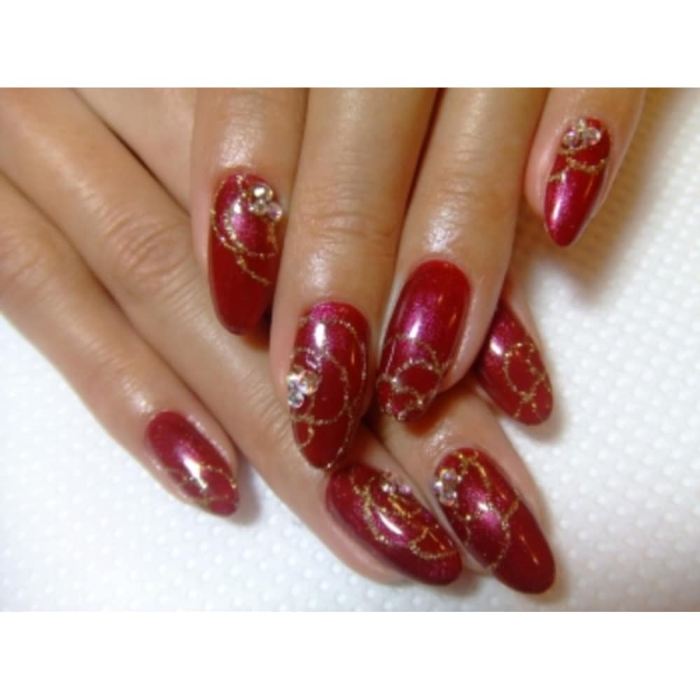 レッド カメリアアートnail 7 ナナドシー のネイルデザイン ネイル まつげサロンを予約するなら楽天ビューティ