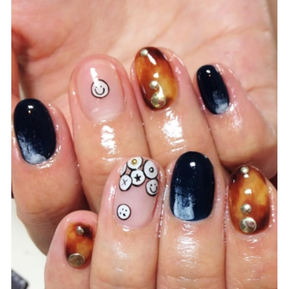 べっ甲 にこちゃんnail Mua Nail ムアネイル のネイルデザイン