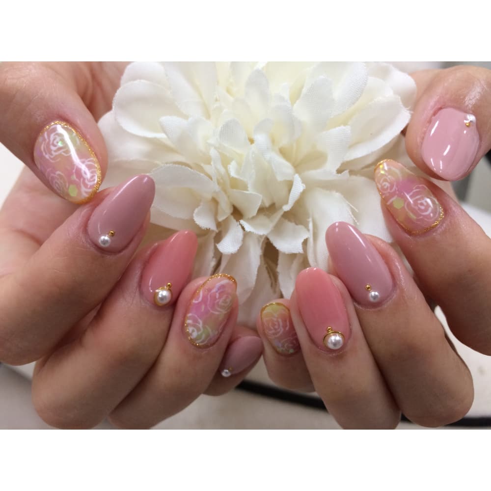 タイダイ柄 ローズネイル Luna Nail ルナネイル のネイルデザイン ネイル まつげサロンを予約するなら楽天ビューティ