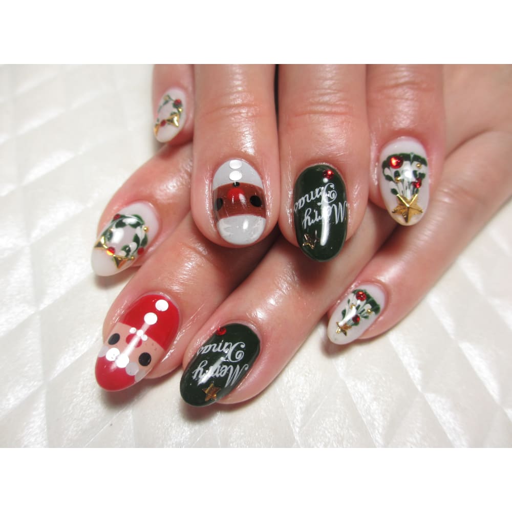 POPな大人メリークリスマスネイル
