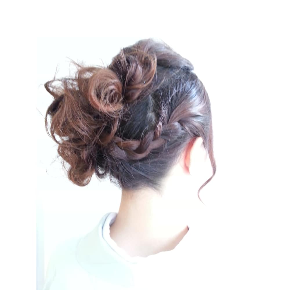 七五三のお宮参りに 編み込み和装スタイル Felicita Hair Design 緑地公園店 フェリシータ のヘアスタイル 美容院 美容室を予約するなら楽天ビューティ