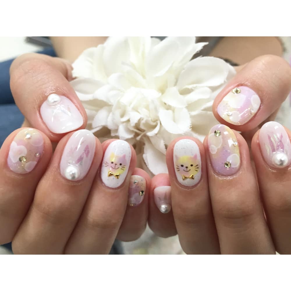 シャボン玉 猫ちゃんネイル Luna Nail ルナネイル のネイルデザイン ネイル まつげサロンを予約するなら楽天ビューティ シャボン玉 猫ちゃんネイル Luna Nail ルナネイル のネイルデザイン ネイル まつげサロンを予約するなら楽天ビューティ
