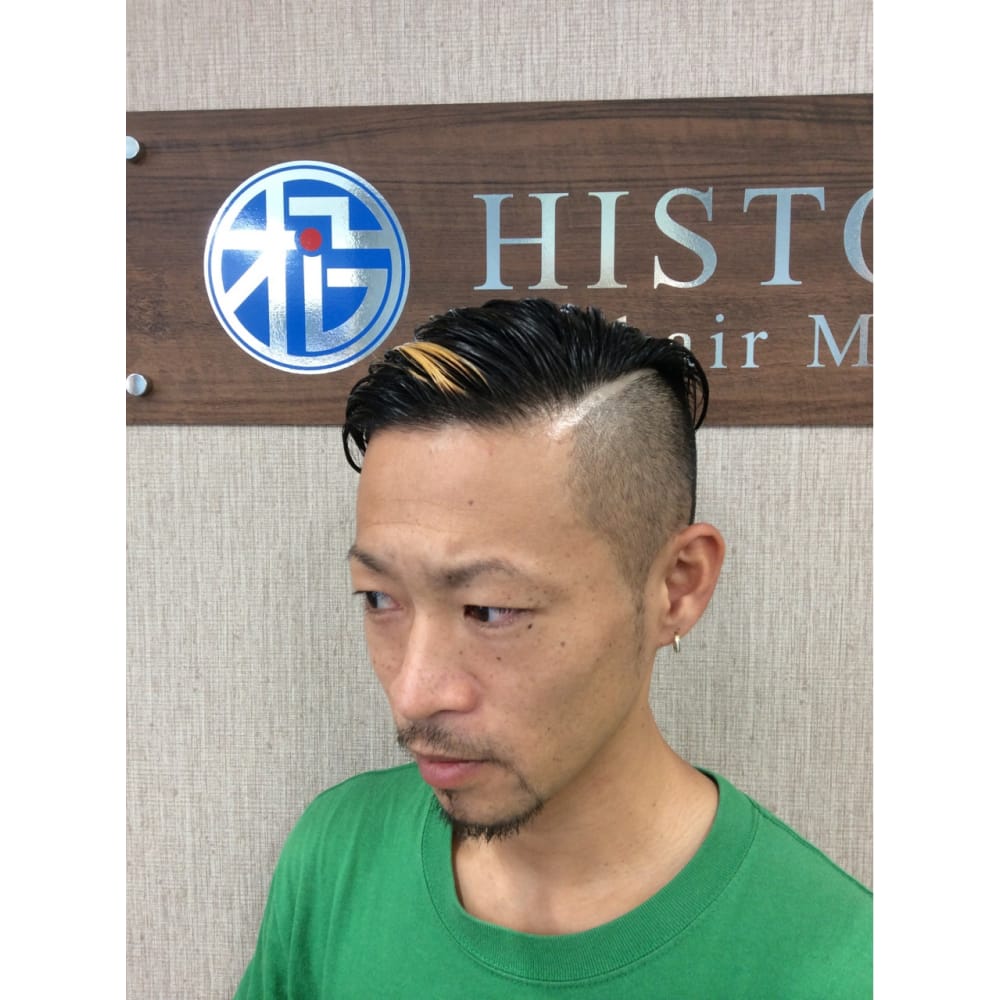 ワンポイントメッシュ 7 3 Historia Hair Matsui ヒストリア のヘアスタイル 美容院 美容室を予約するなら楽天ビューティ