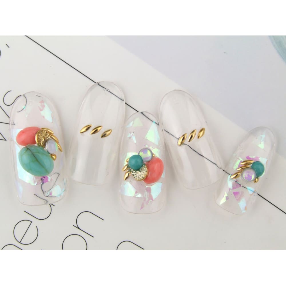 ターコイズ クリア Nail Moa 三軒茶屋店 ネイルモアサンゲンヂャヤテン のネイルデザイン ネイル まつげサロンを予約するなら楽天ビューティ