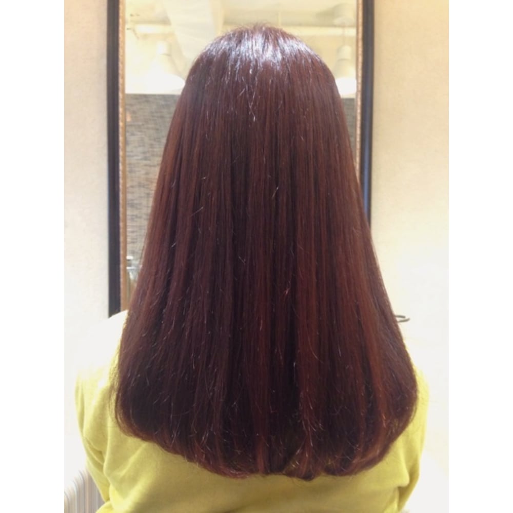 暗髪 艶髪 8レベルのピンクブラウン Trico 茨木店 トリコ のヘア
