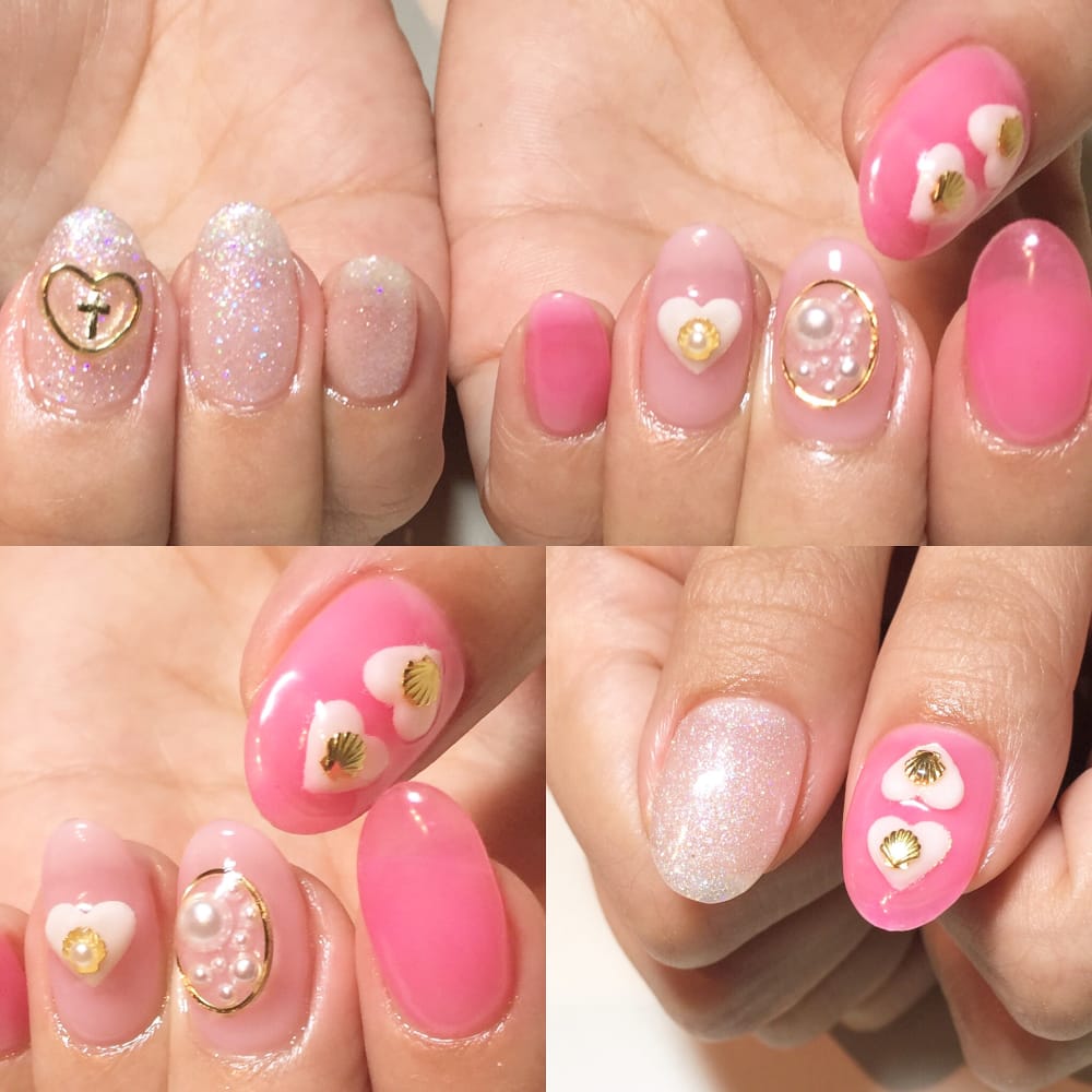 ピンク ハートネイル Mua Nail ムアネイル のネイルデザイン