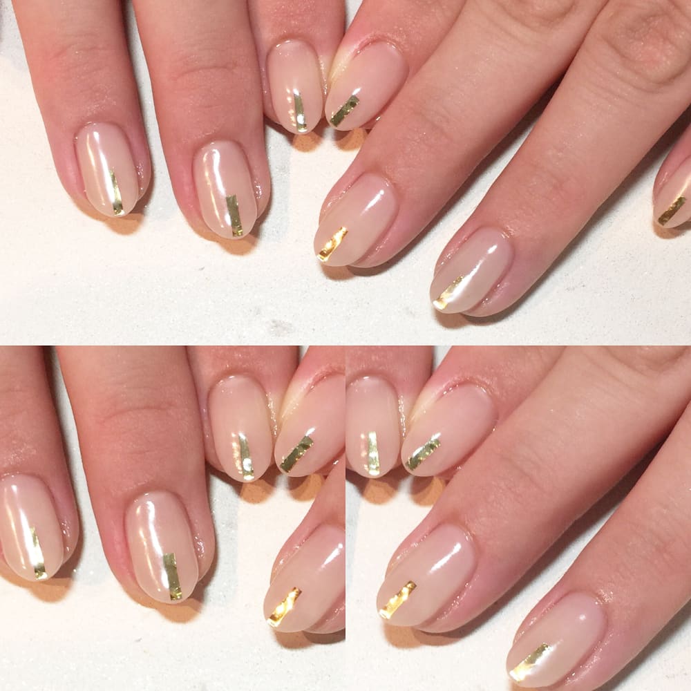 ベージュゴールドラインネイル Mua Nailムアネイルのネイル
