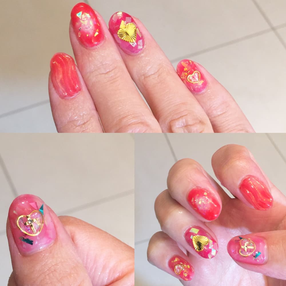 ピンククリアハートネイル Mua Nail ムアネイル のネイルデザイン