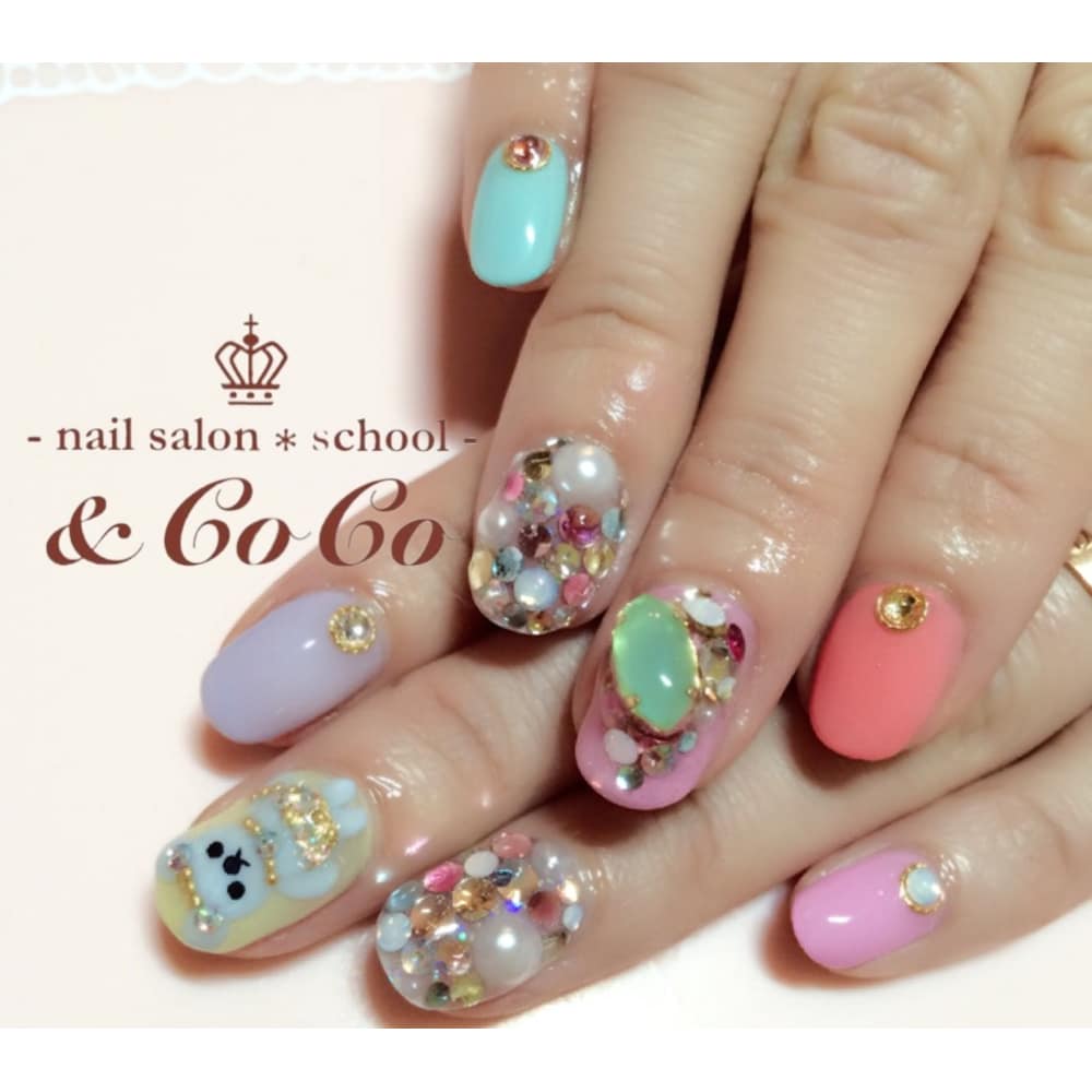 パステル 春ネイル Nailsalon School Coco ネイルサロンスクールアンドココ のネイルデザイン ネイル まつげサロンを予約するなら楽天ビューティ